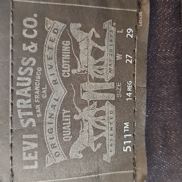 Levi's Boys Dark Blue Slim Jeans, Size 14 Reg - Picture 5 of 5